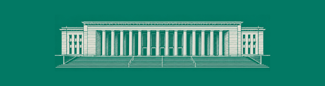 Ilustración de la fachada de la Facultad de Derecho de la Universidad de Buenos Aires